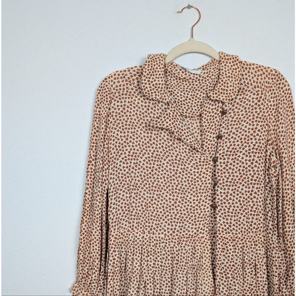 Vintage Saks Fifth Avenue Floral Pleated Midi Dress Size M - Picture 4 of 8